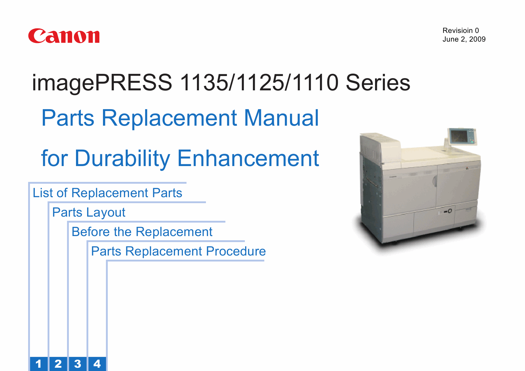 CANON imagePRESS 1110 1125 1135 Parts Replacement Manual PDF download-1